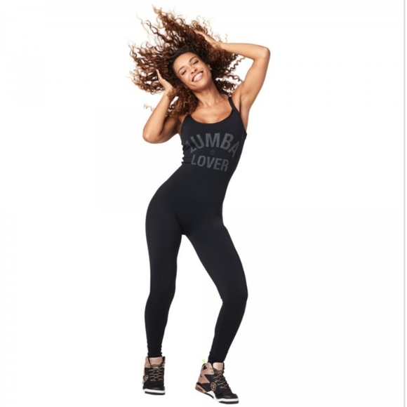 COPY - Zumba Wear Zumba Glam Open Back Black Bodysuit  in L Lovely - Picture 2 of 13